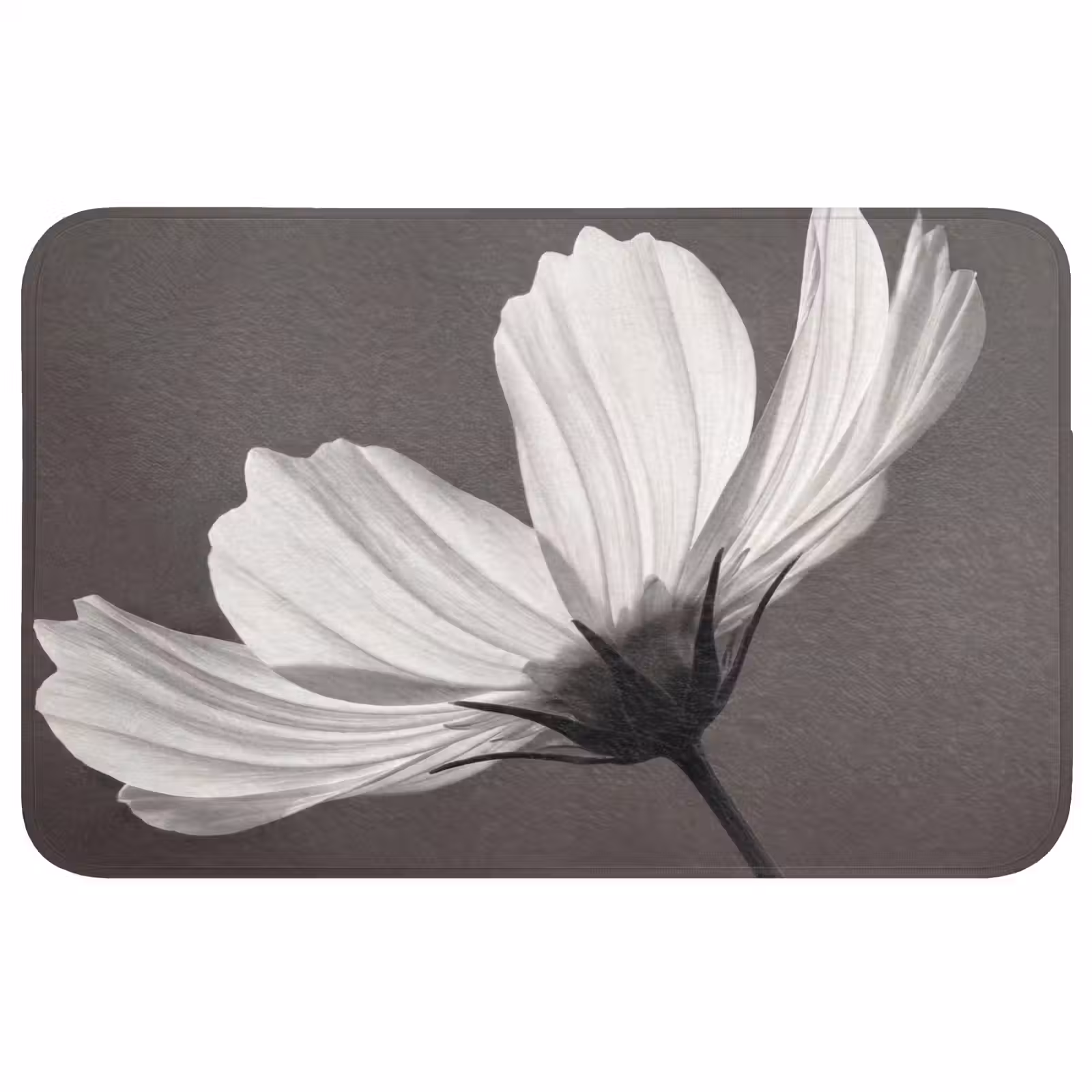 Badmat - Bloem - Minimalistisch - Zwart - Wit — 1