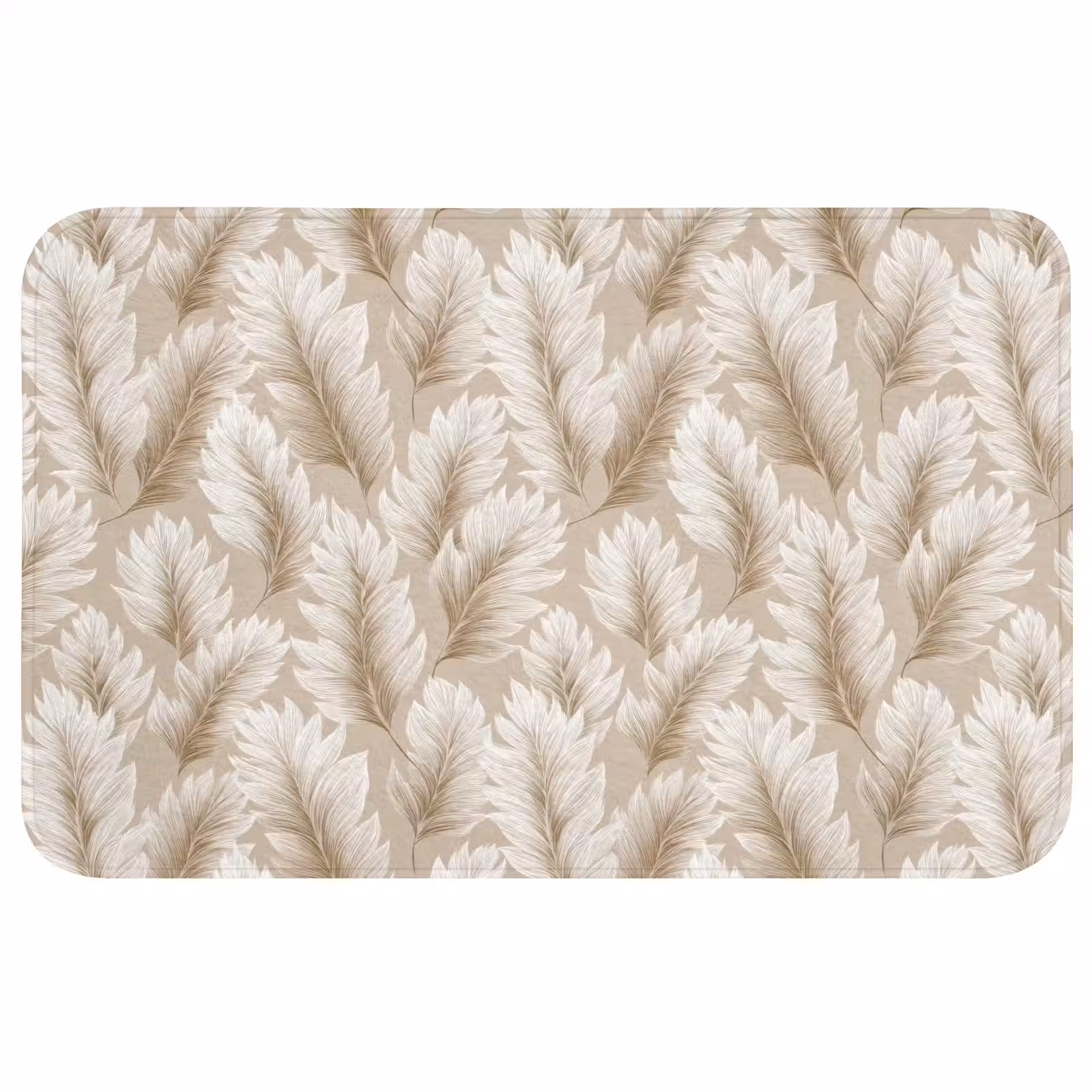 Badmat - Botanisch - Patroon - Beige — 1