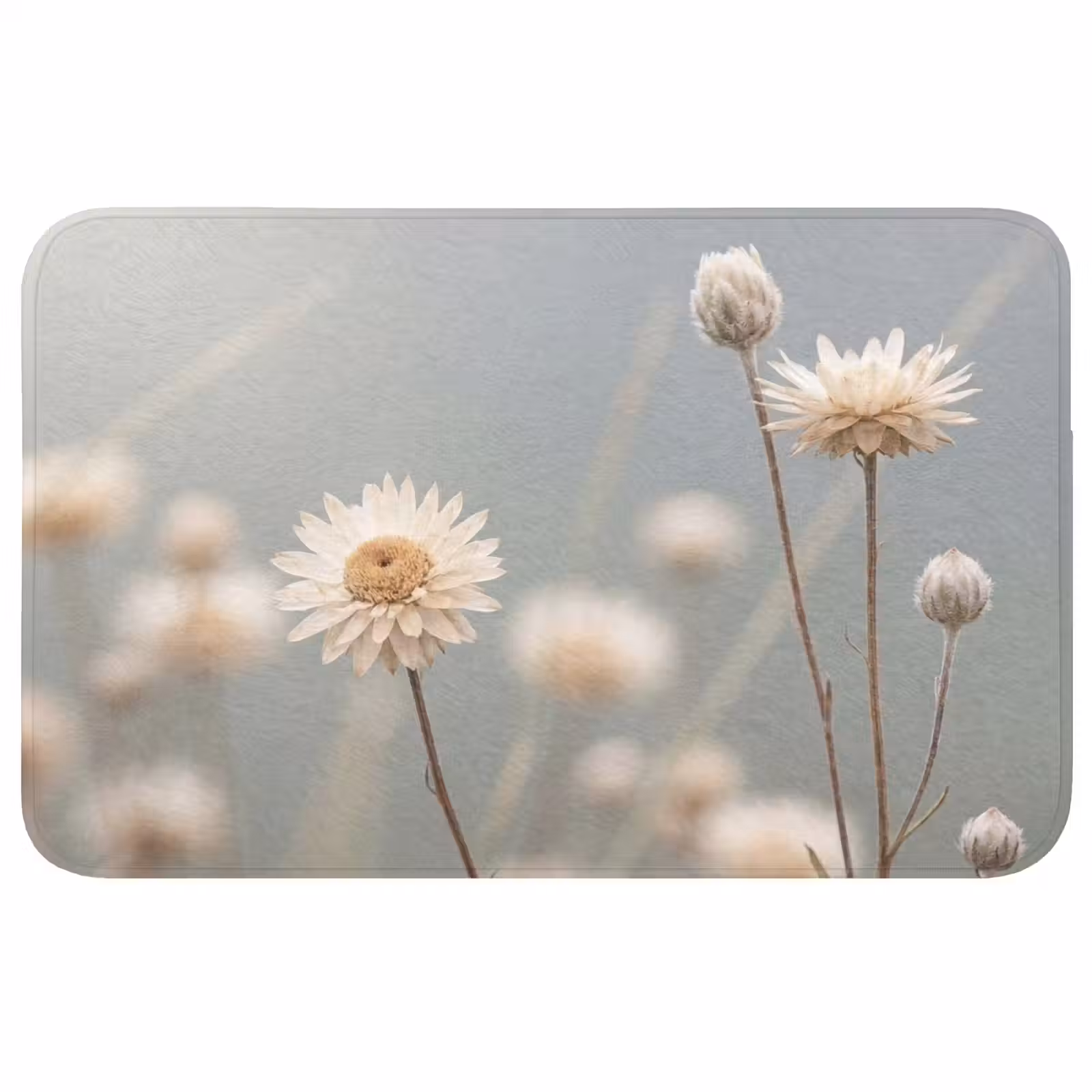 Badmat - Strobloemen - Wit - Daglicht — 1