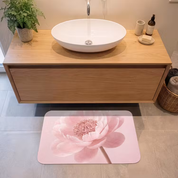 Badmat - Bloem - Pioenroos - Roze — 2