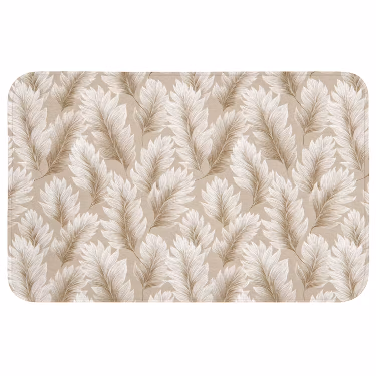 Badmat - Botanisch - Patroon - Beige — 1