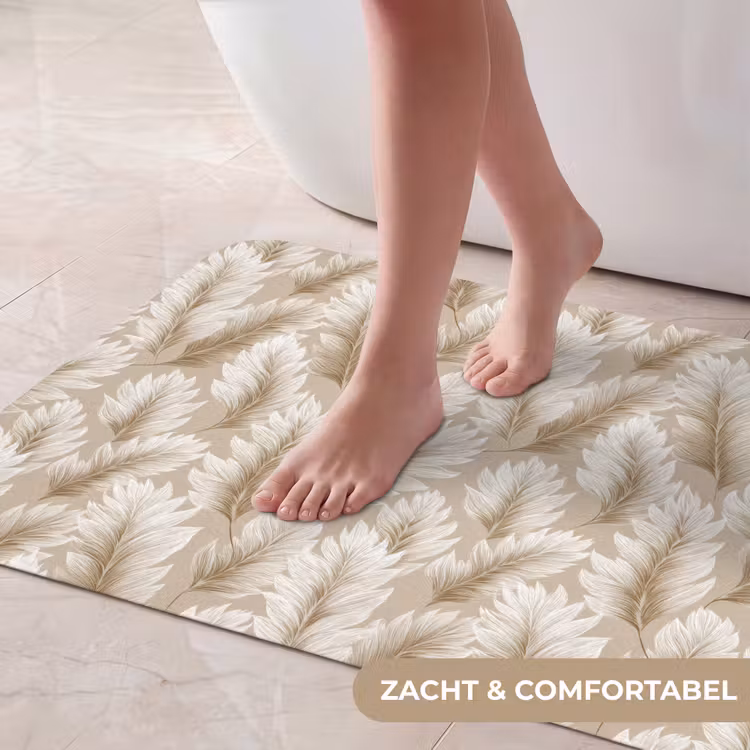 Badmat - Botanisch - Patroon - Beige — 5