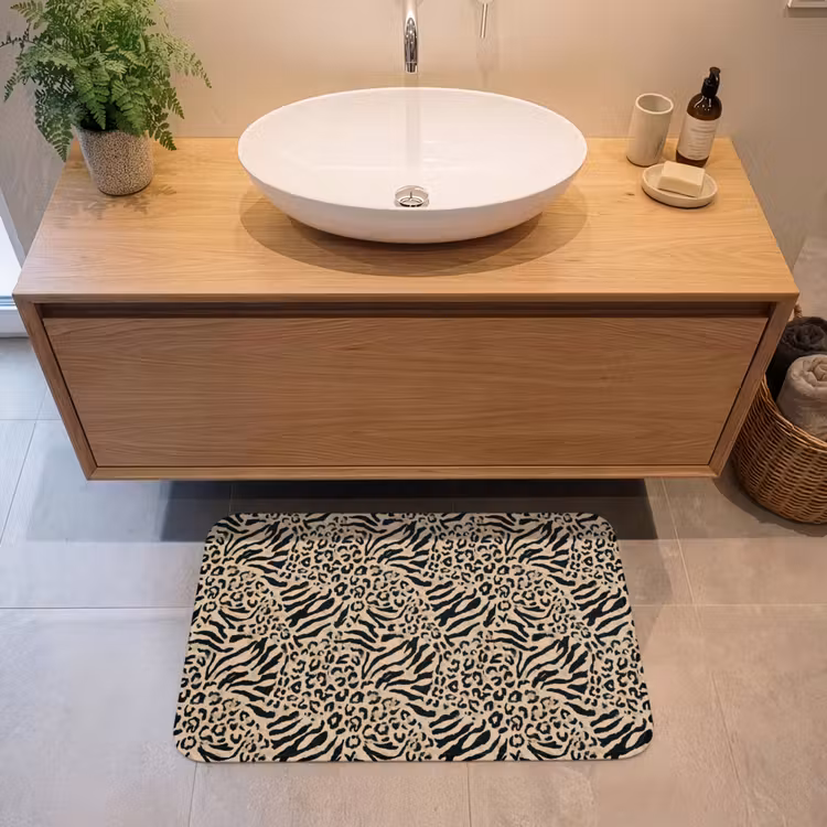Badmat - Giraf - Zebra - Motief - Bruin — 2
