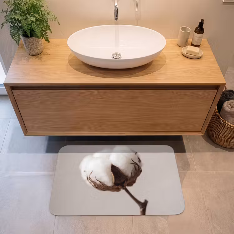 Badmat - Katoenbol - Minimalistisch - Wit — 2