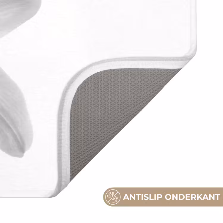 Badmat - Lelies - Elegant - Zwart - Wit — 3