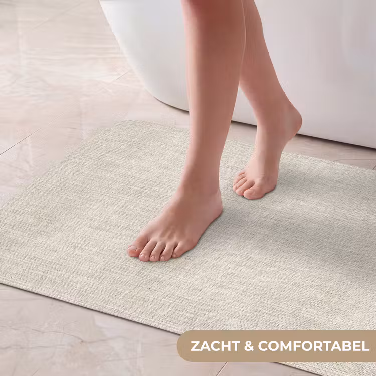 Badmat - Linnen - Textuur - Beige — 5