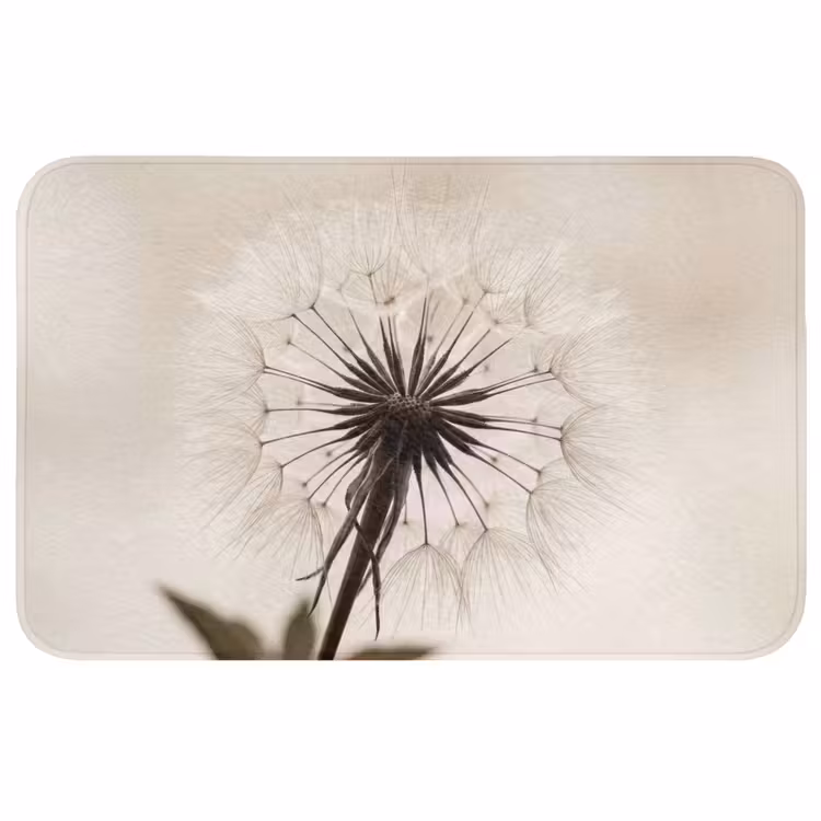 Badmat - Paardenbloem - Minimalistisch - Wit — 1
