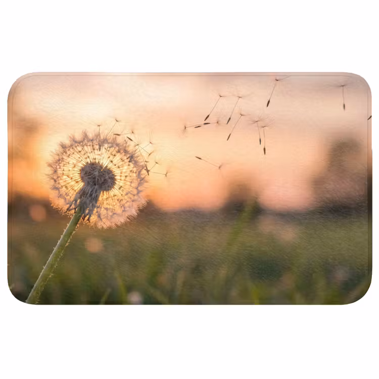 Badmat - Paardenbloem - Zonsondergang - Veld — 1