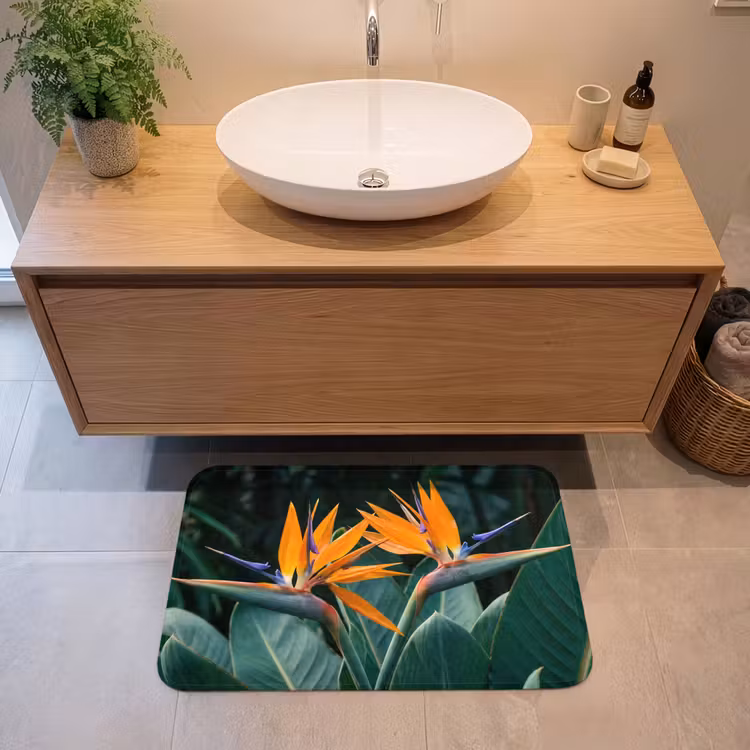Badmat - Paradijsvogel - Bloem - Exotisch — 2