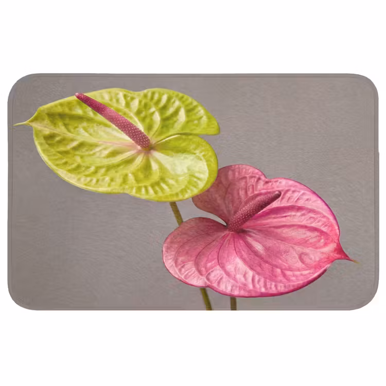 Badmat - Planten - Anthurium - Groen - Roze — 1