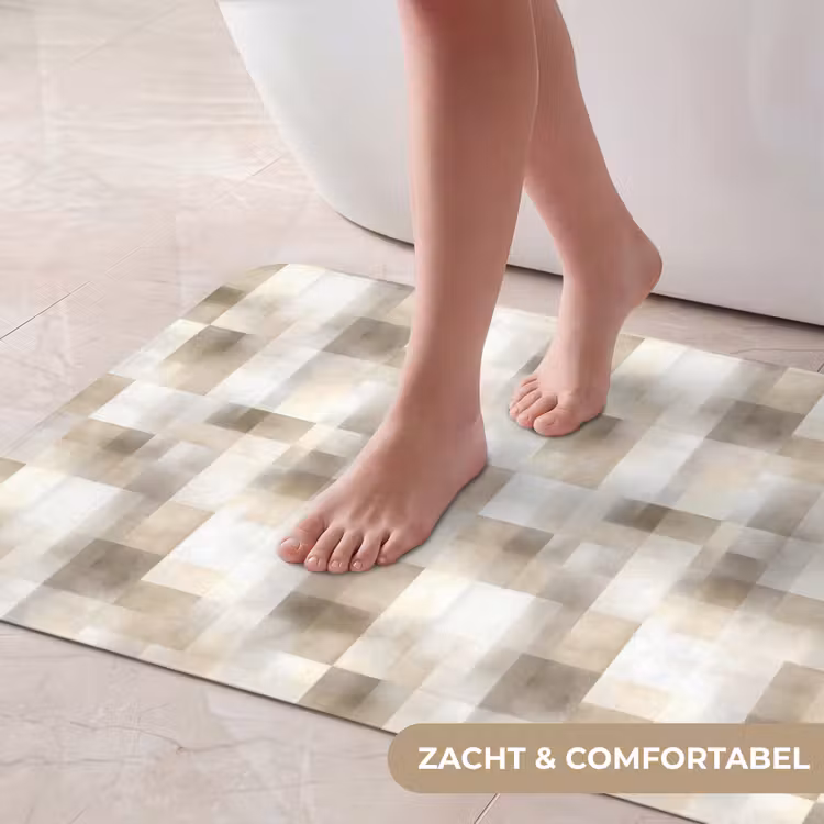 Badmat - Textuur - Linnen - Beige — 5