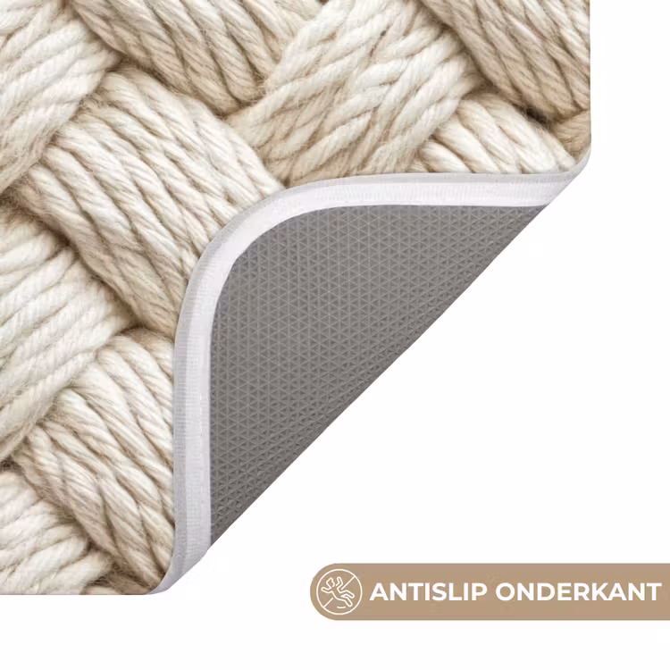 Badmat - Touw - Gebreid - Beige — 3
