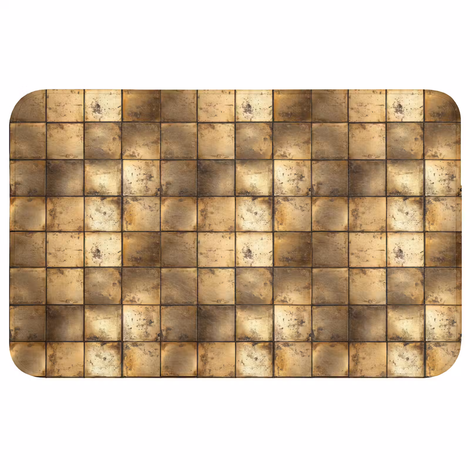 Badmat - Geometrisch - Tegels - Goud — 1