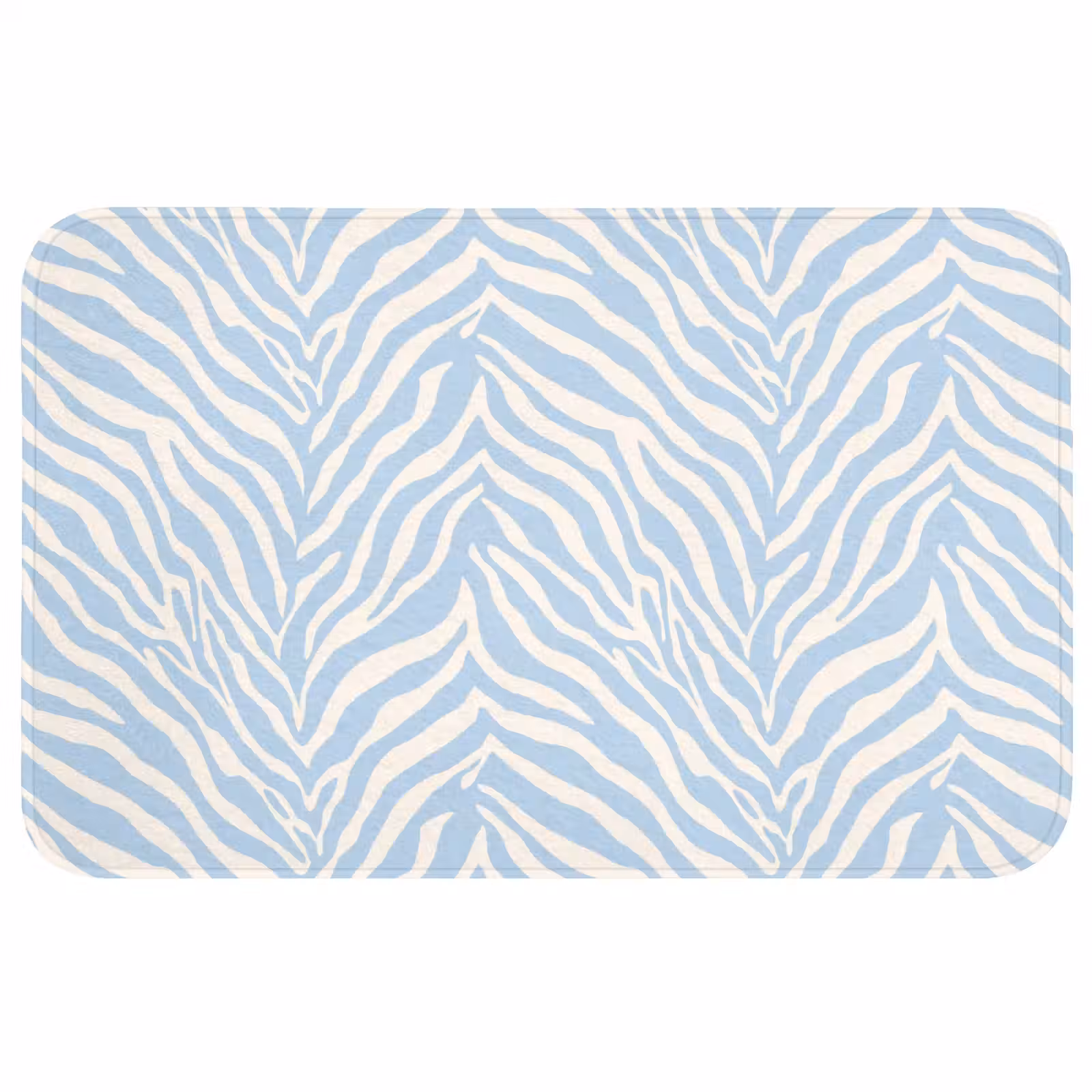 Badmat - Zebra - Motief - Blauw - Wit — 1