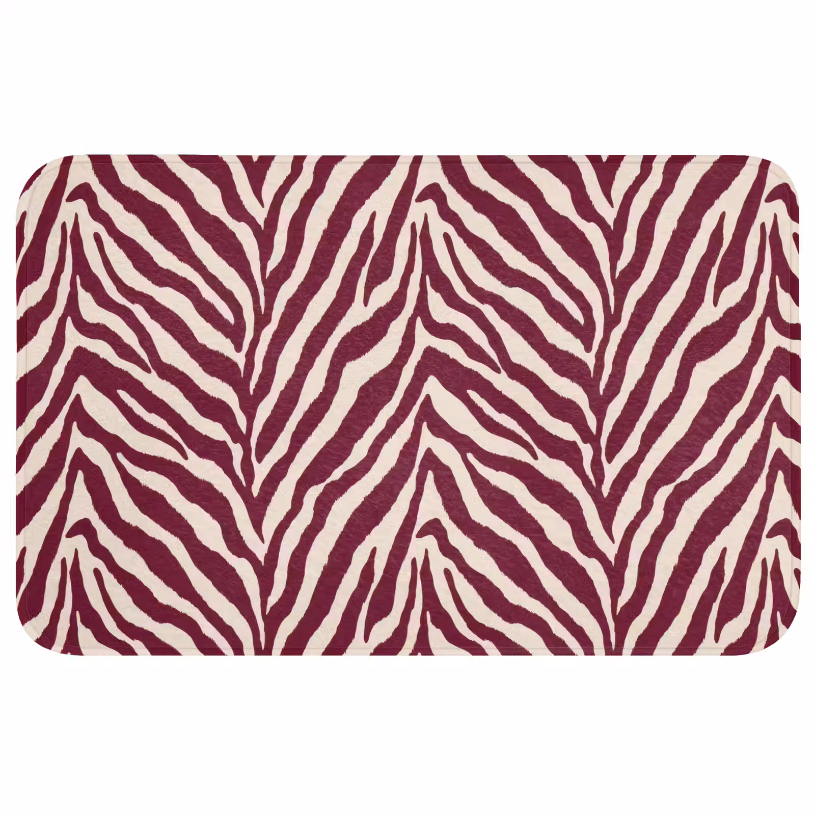 Badmat - Zebra - Motief - Bordeaux - Rood — 1