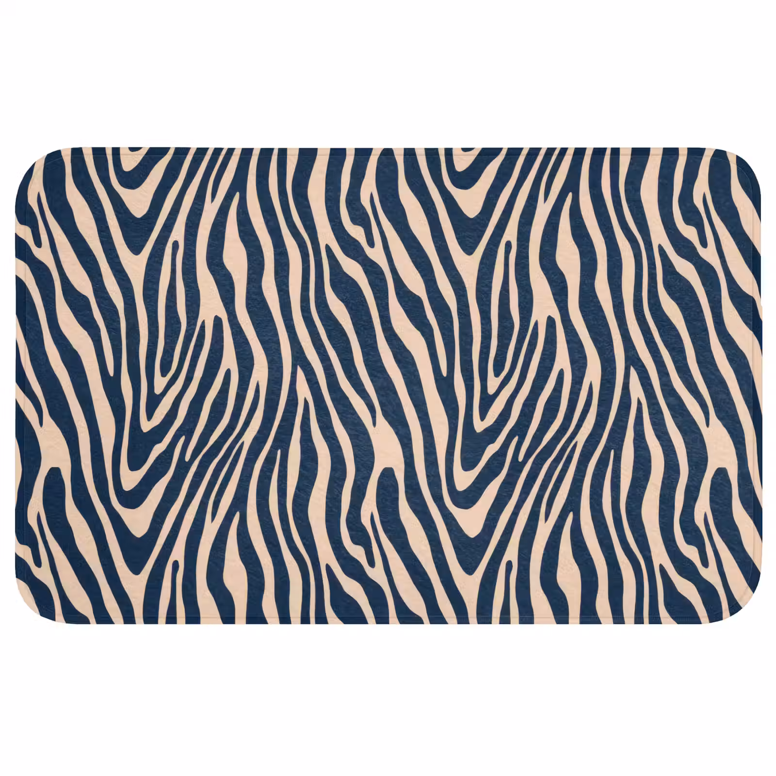 Badmat - Zebra - Patroon - Blauw - Beige — 1