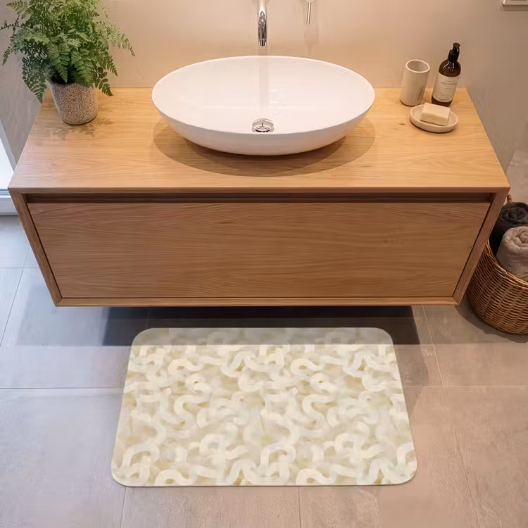 Badmat - Abstract - Lijnen - Beige — 2