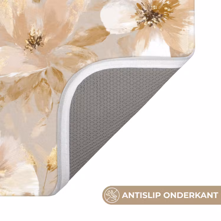 Badmat - Bloemen - artistiek - Goud — 3