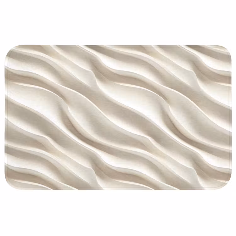 Badmat - Diagonaal - Golven - Crème — 1