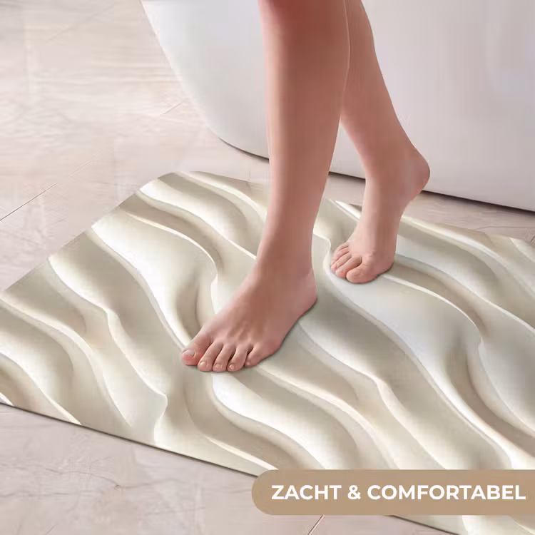 Badmat - Diagonaal - Golven - Crème — 5