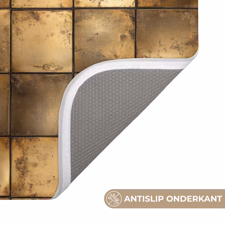Badmat - Geometrisch - Tegels - Goud — 3