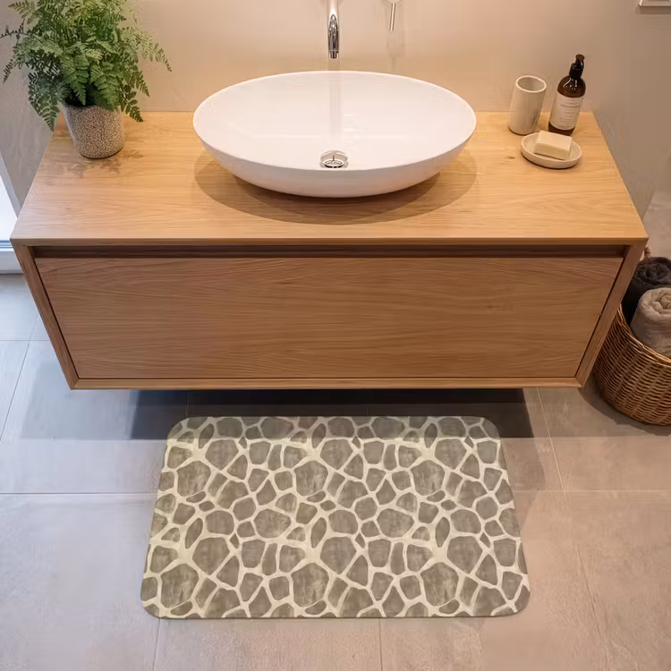 Badmat - Giraf - Patroon - Beige - Bruin — 2