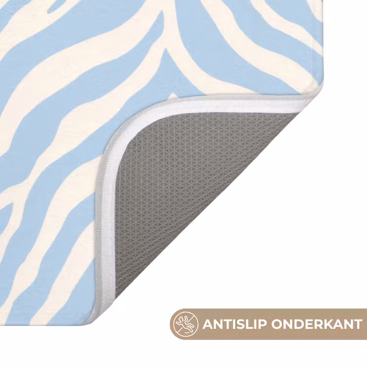 Badmat - Zebra - Motief - Blauw - Wit — 3