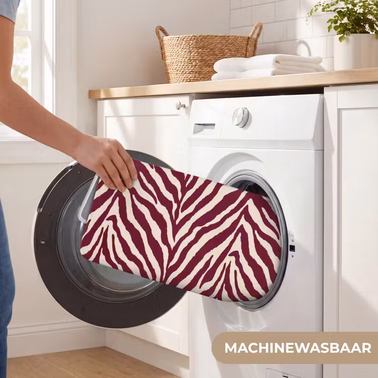 Badmat - Zebra - Motief - Bordeaux - Rood — 7