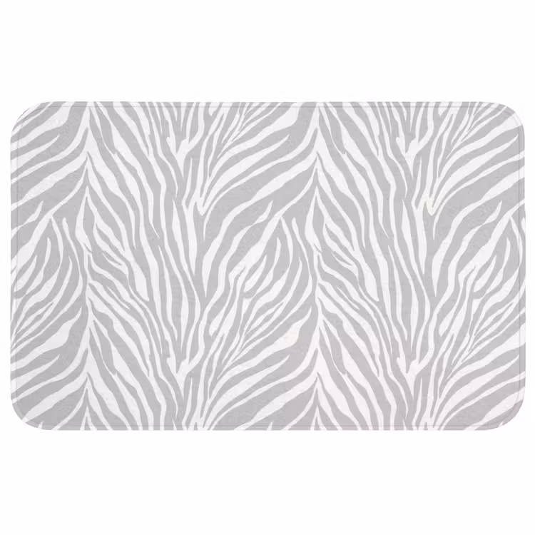 Badmat - Zebra - Motief - Grijs — 1