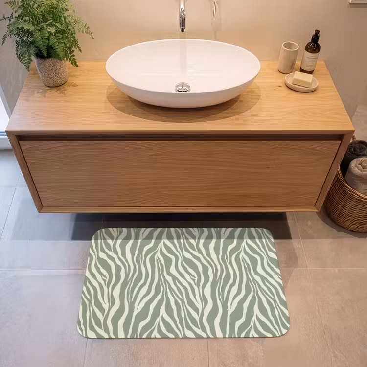 Badmat - Zebra - Motief - Groen — 2