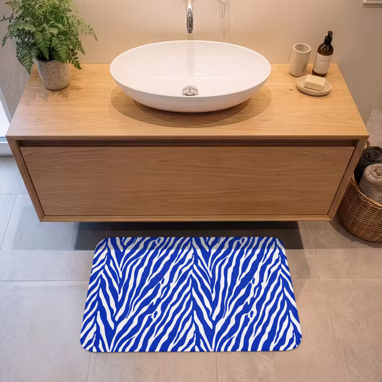 Badmat - Zebra - Patroon - Kobalt - Blauw — 2