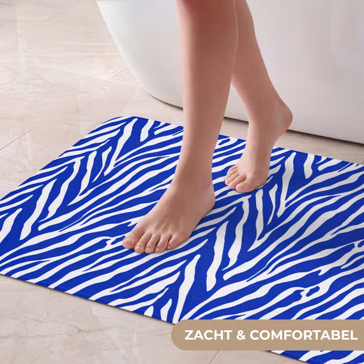 Badmat - Zebra - Patroon - Kobalt - Blauw — 5