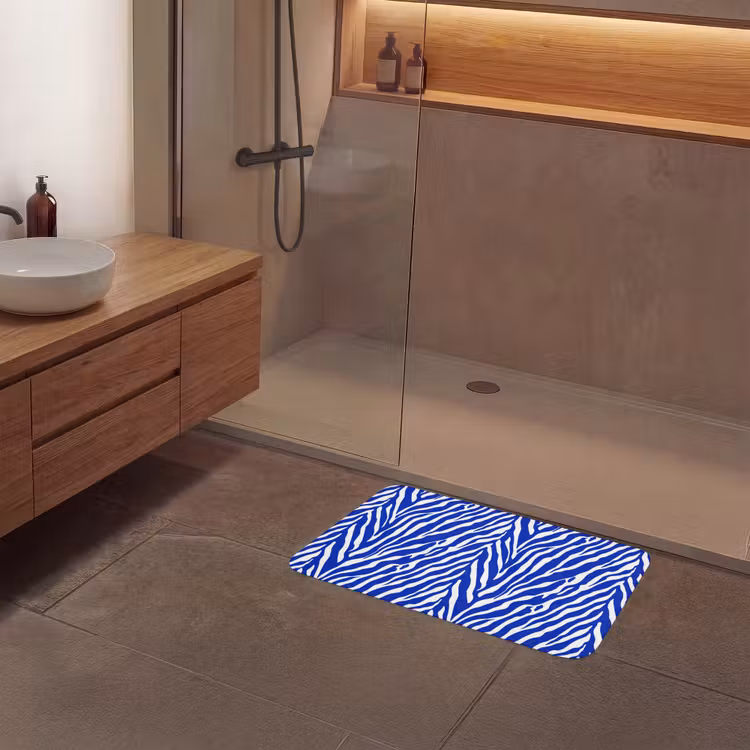 Badmat - Zebra - Patroon - Kobalt - Blauw — 6