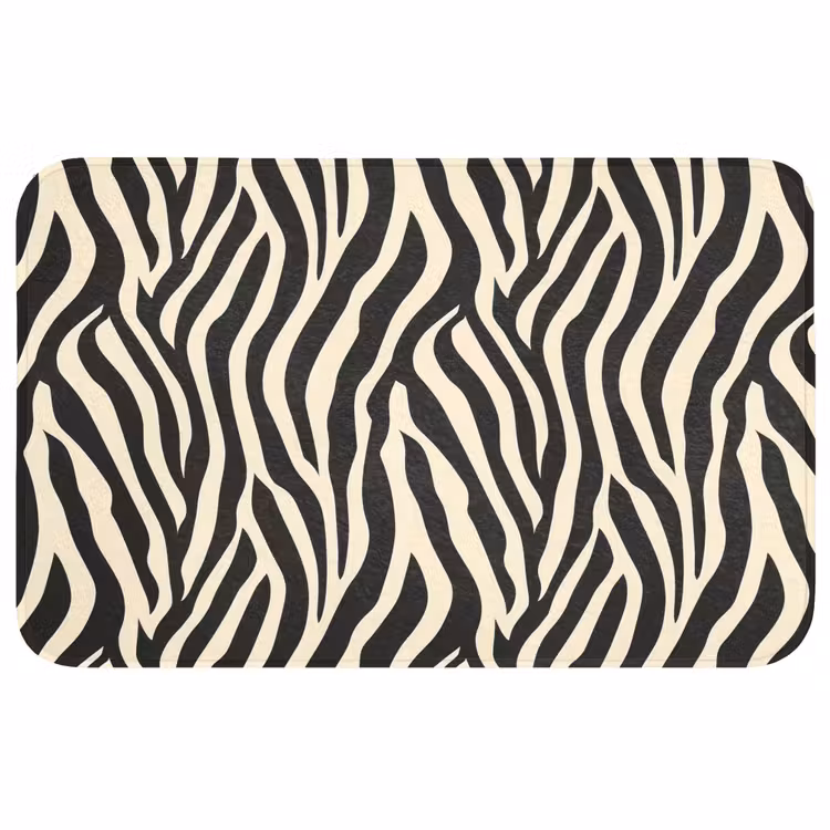 Badmat - Zebra - Print - Klassiek - Zwart — 1