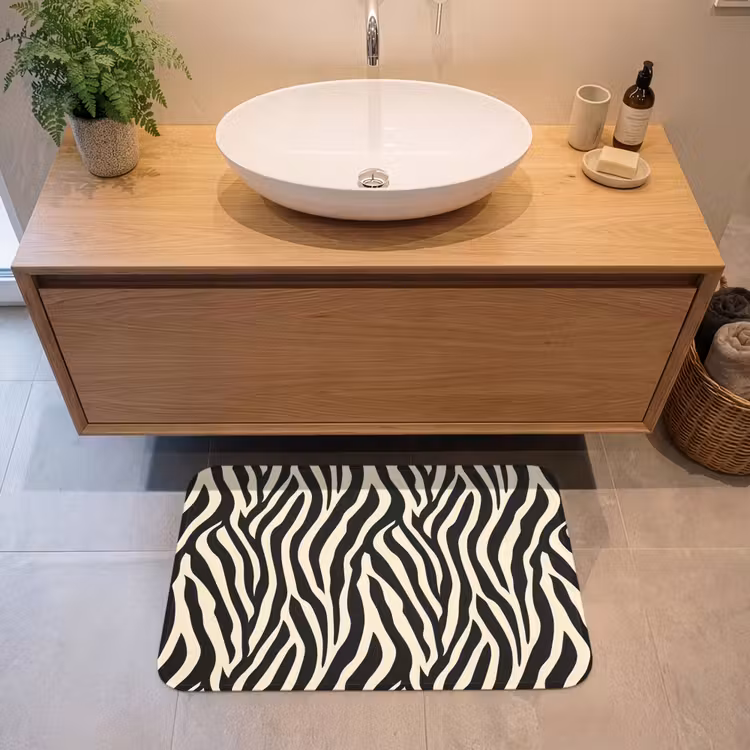 Badmat - Zebra - Print - Klassiek - Zwart — 2
