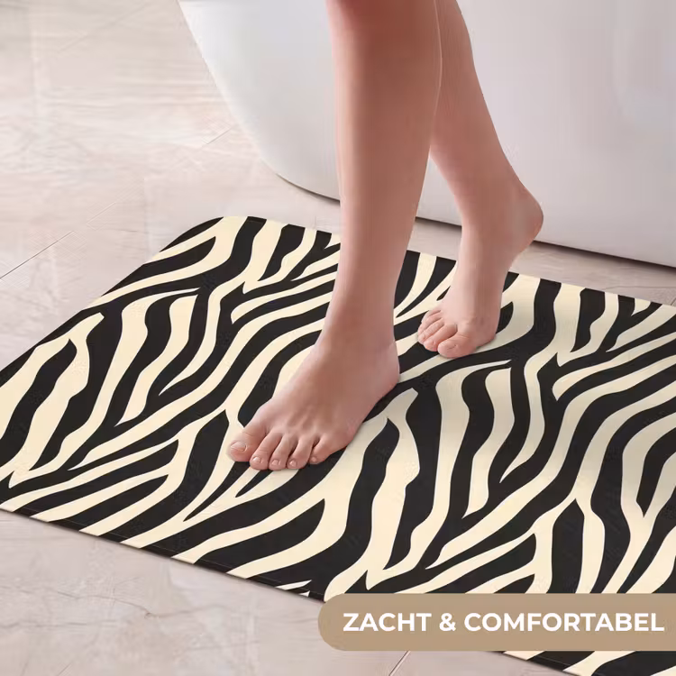 Badmat - Zebra - Print - Klassiek - Zwart — 5
