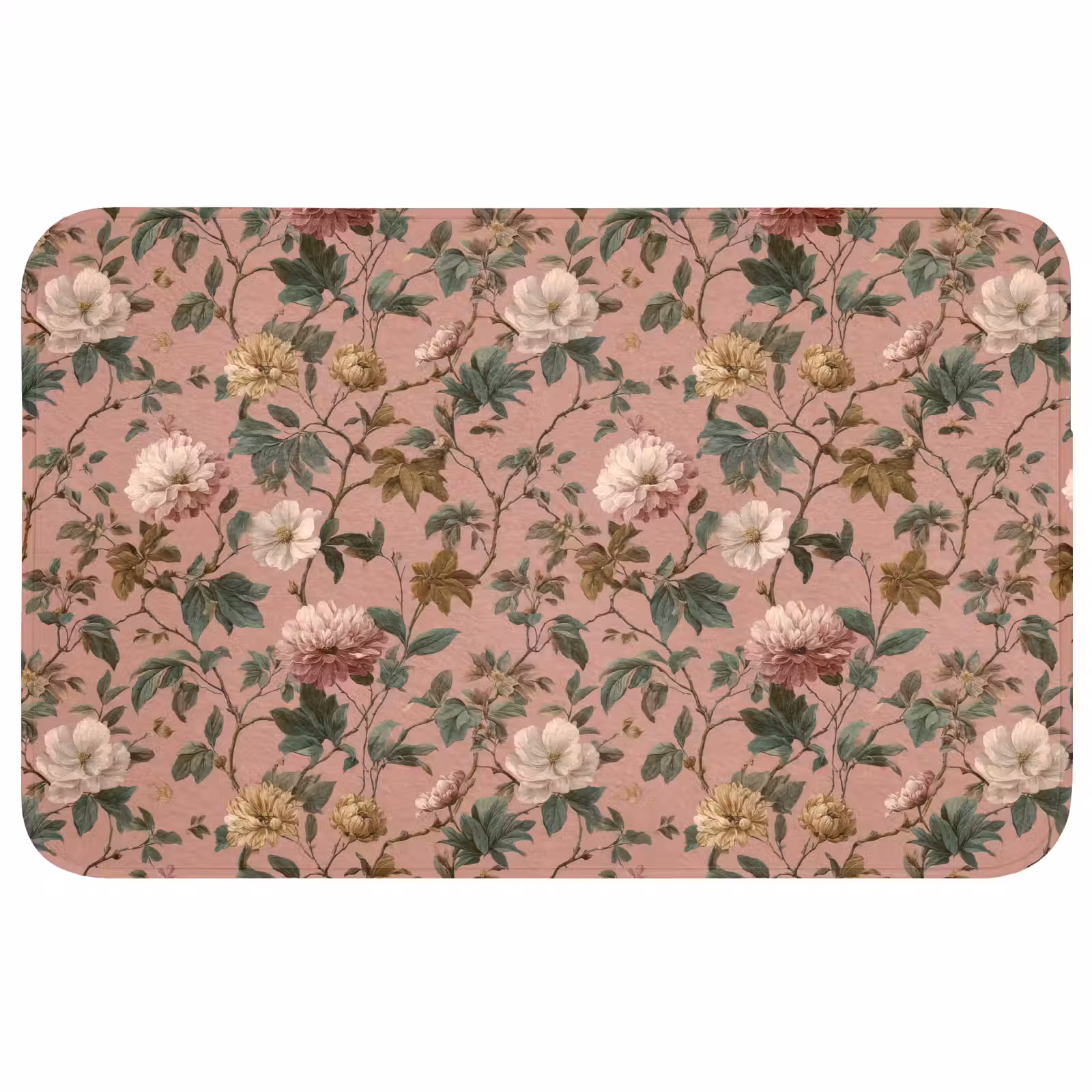 Badmat - Bloemen - Klassiek - Roze — 1
