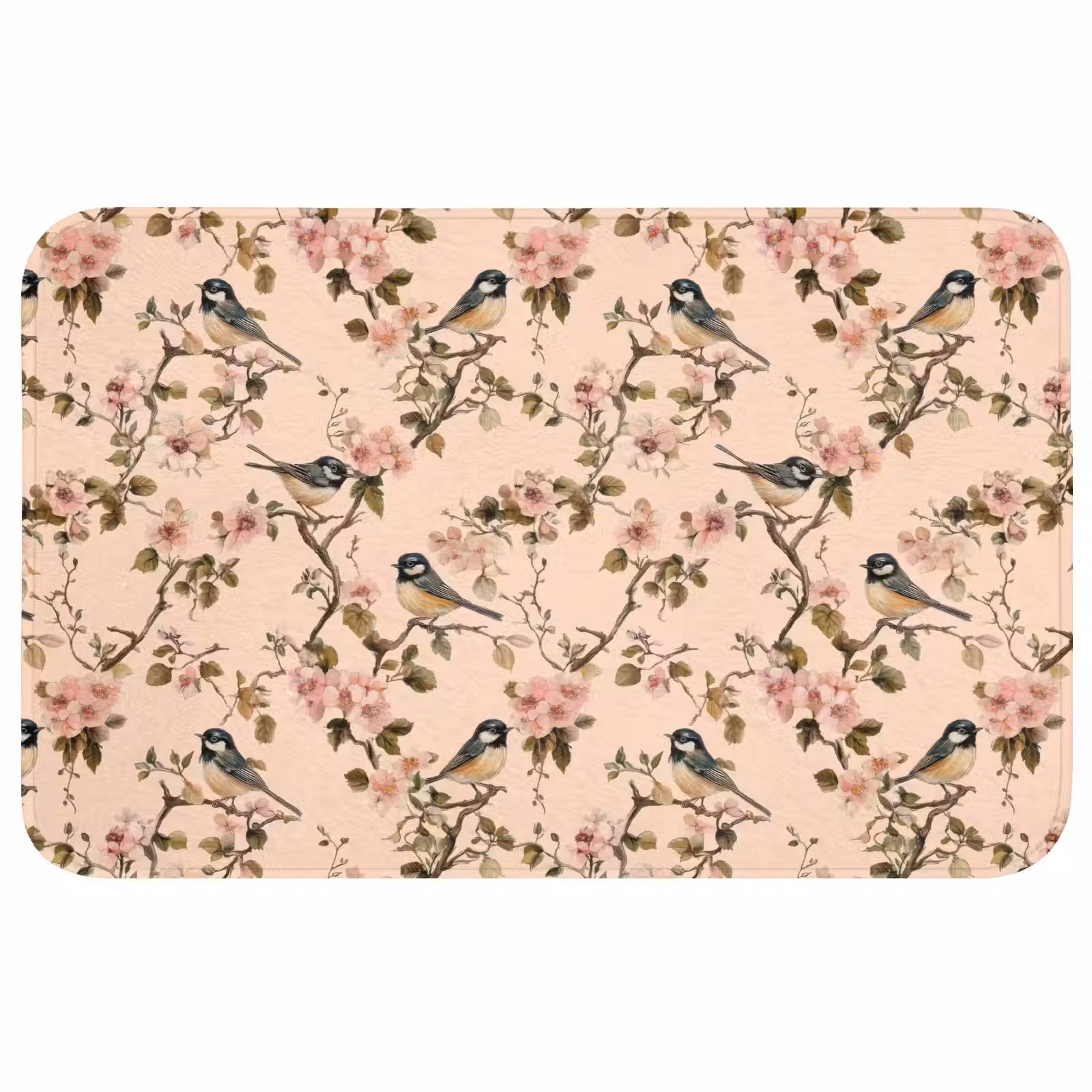 Badmat - Bloesem - Koolmees - Roze — 1