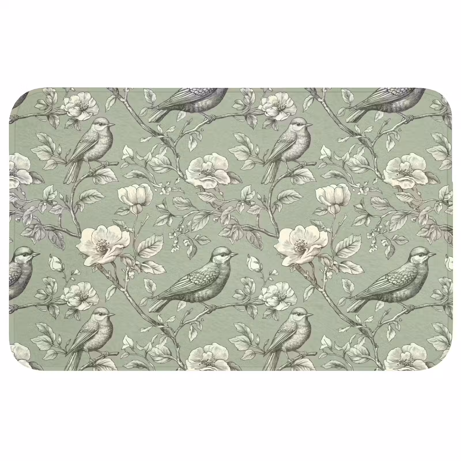 Badmat - Klassiek - Botanisch - Groen — 1