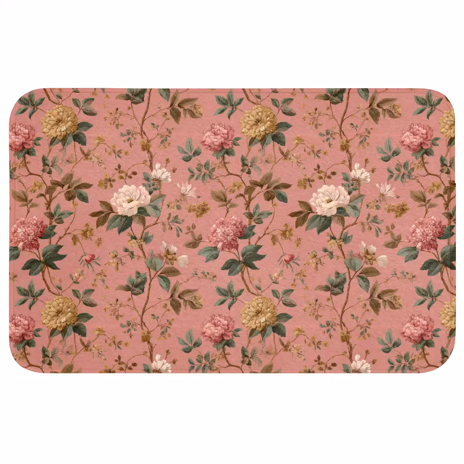 Badmat - Klassiek - Botanisch - Roze — 1