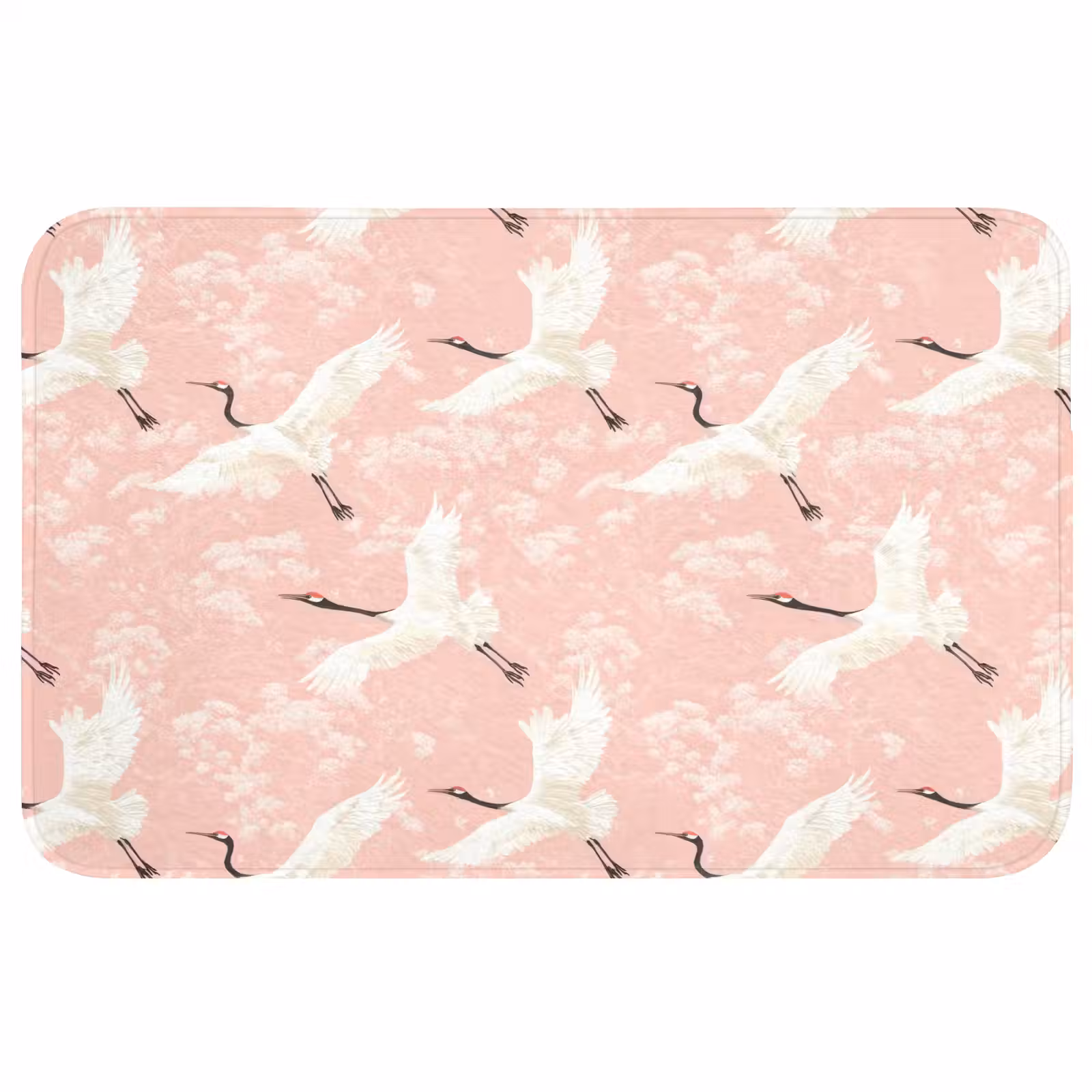 Badmat - Kraanvogels - Bloesem - Roze — 1