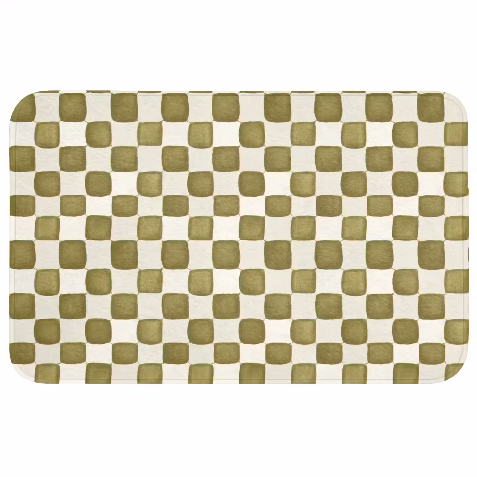 Badmat - Schaak - Patroon - Groen — 1