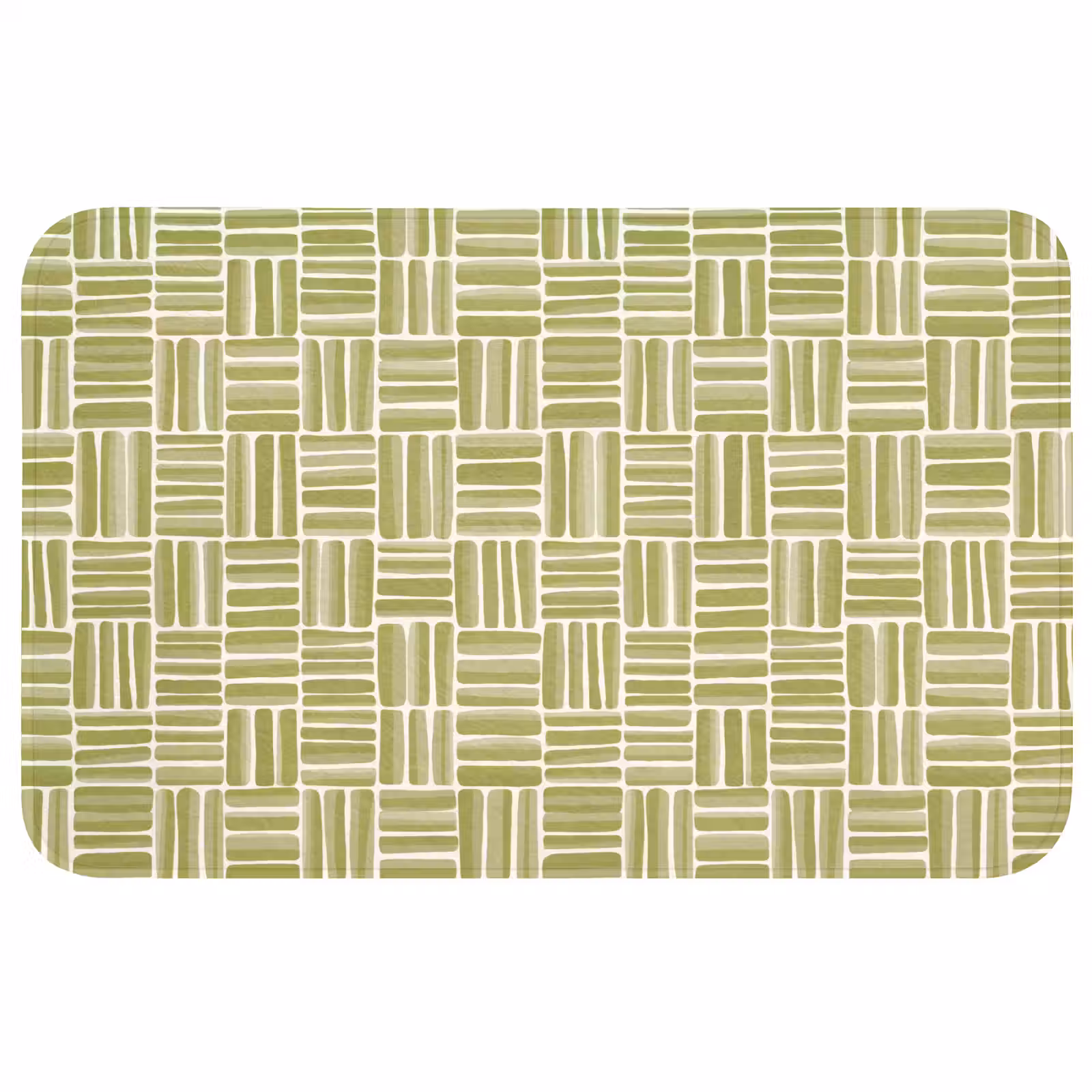 Badmat - Vlecht - Patroon - Groen — 1