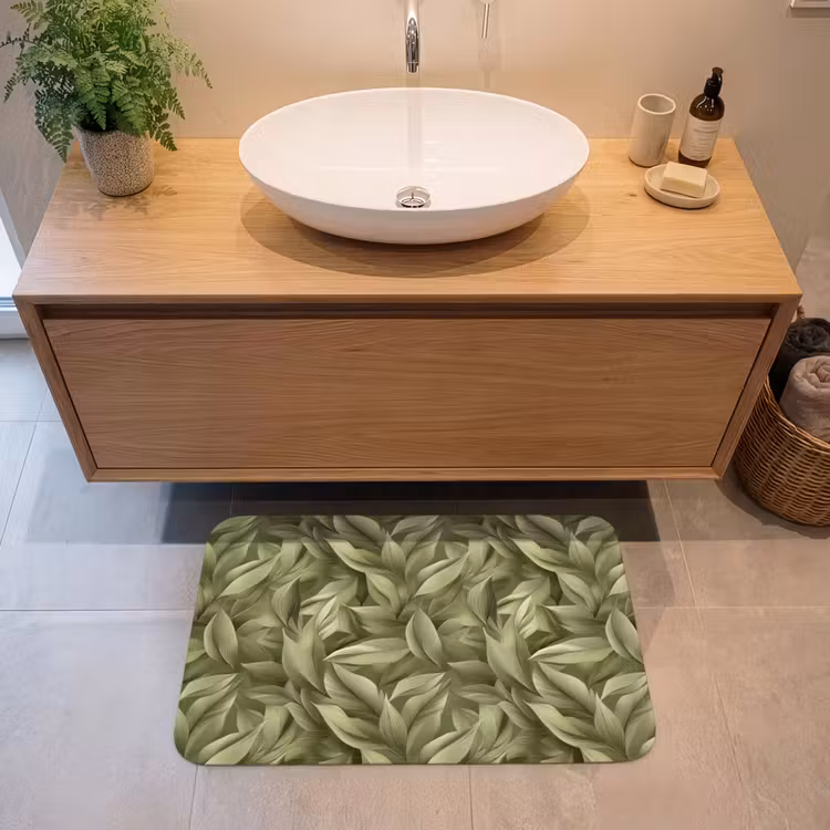 Badmat - Bladeren - Modern - Groen — 2