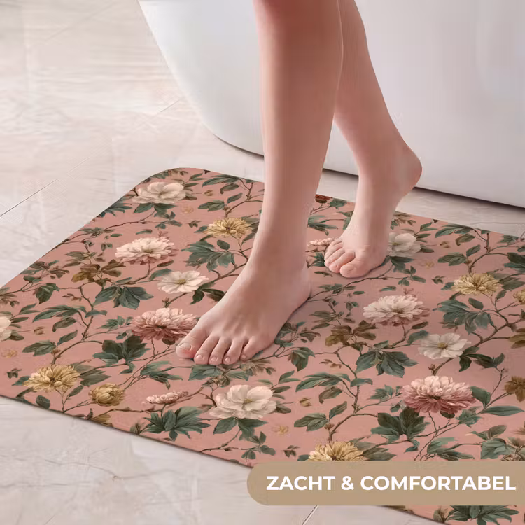 Badmat - Bloemen - Klassiek - Roze — 5