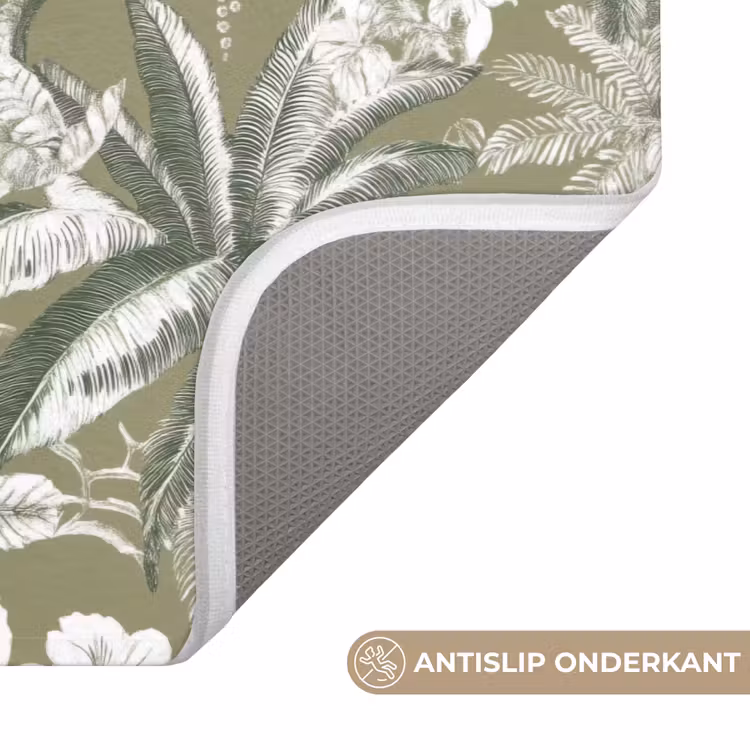 Badmat - Botanisch - Bloemen - Groen — 3