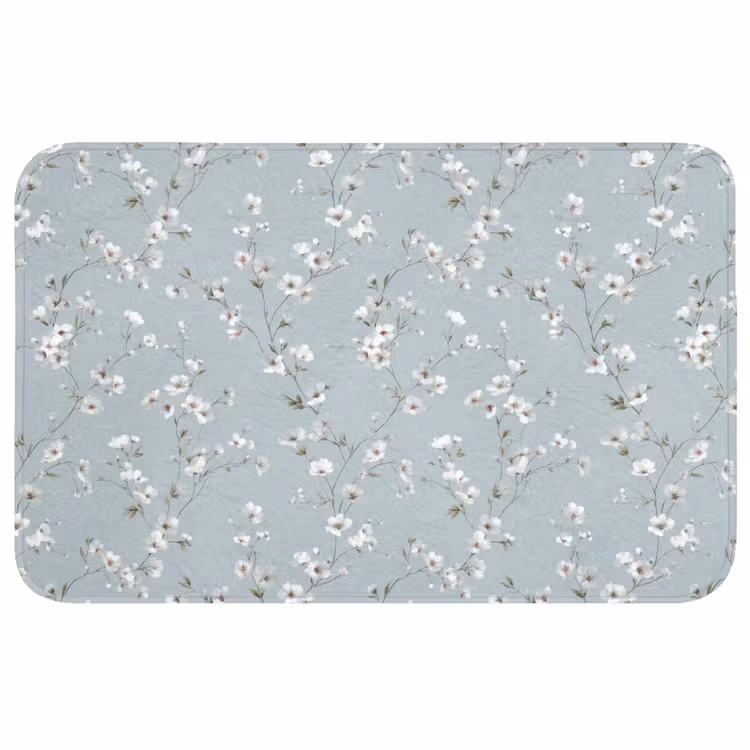 Badmat - Klassiek - Bloemen - Blauw — 1