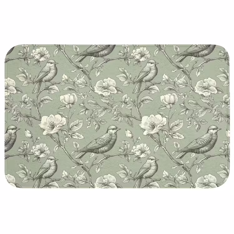 Badmat - Klassiek - Botanisch - Groen — 1