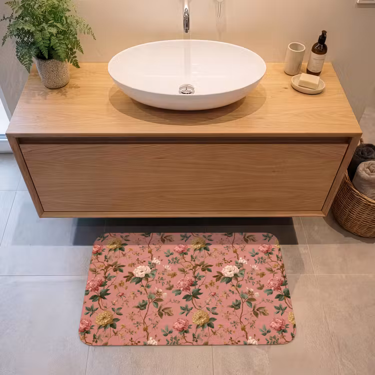 Badmat - Klassiek - Botanisch - Roze — 2