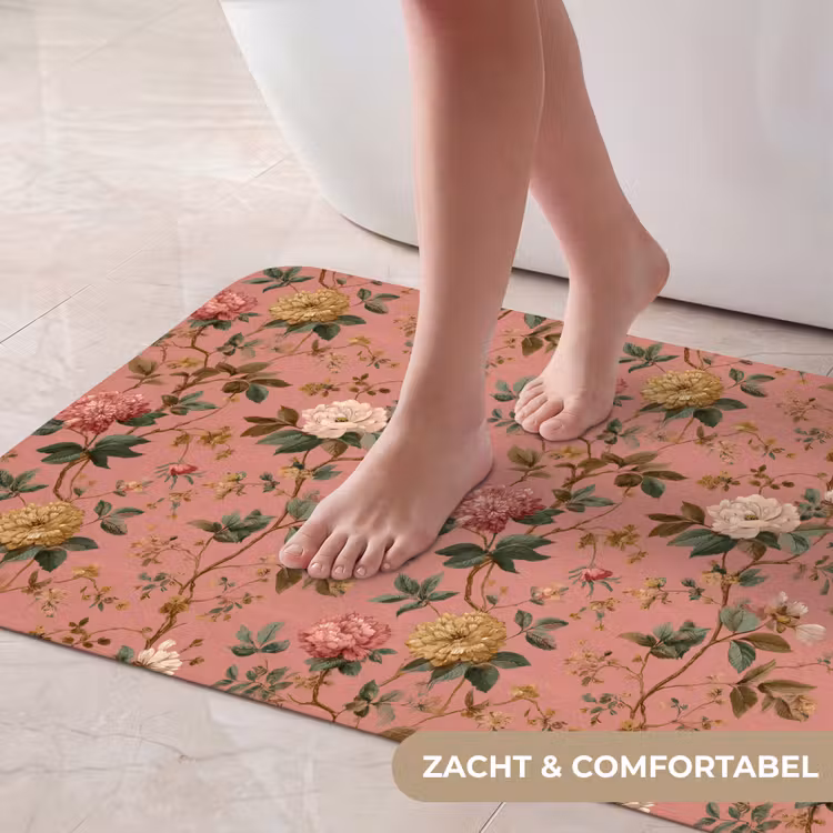 Badmat - Klassiek - Botanisch - Roze — 5